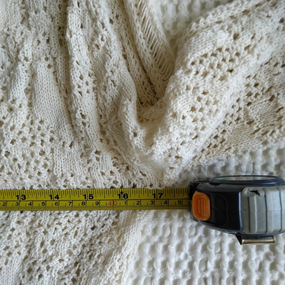 Zara Women's Pointelle Knit Cardigan Sweater Button Down in Cream Size M Cottage - Picture 5 of 7